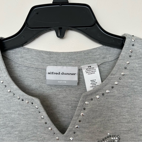 Alfred Dunner Butterfly Rhinestone Blouse - Picture 4 of 12